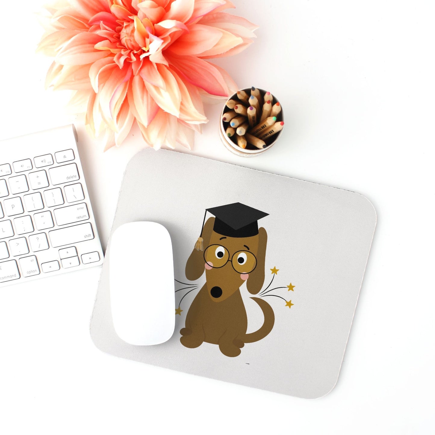 Studious Dachshund Mouse Pad (Rectangle)