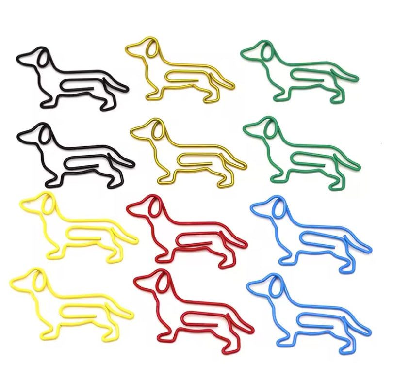 Colorful Dachshund Paper Clips