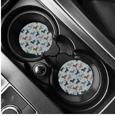 Dachshund Print Cup Holder Car Coasters