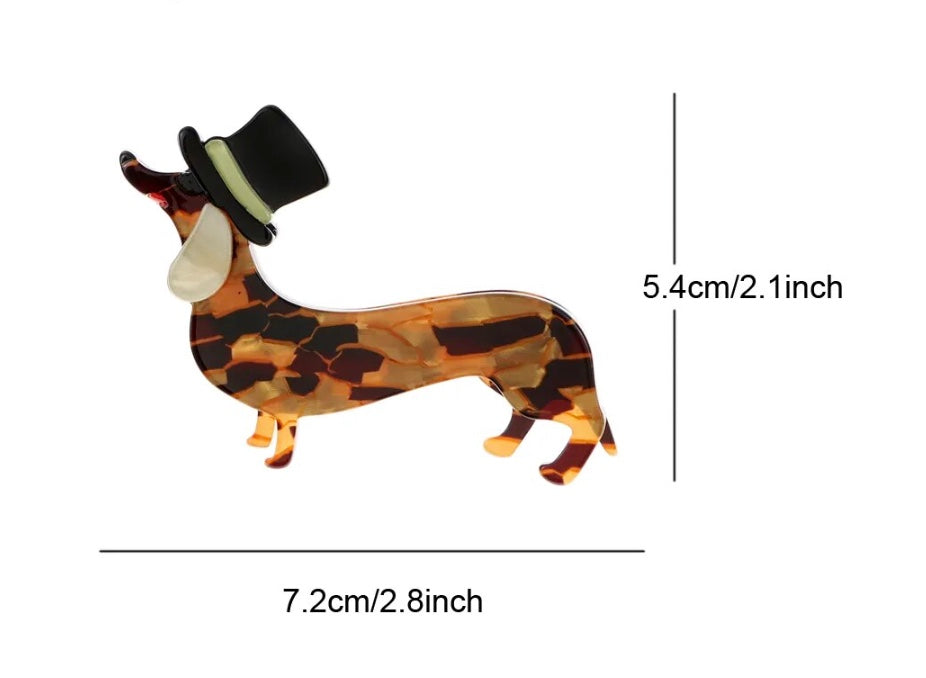 Top Hat Dachshund Pin