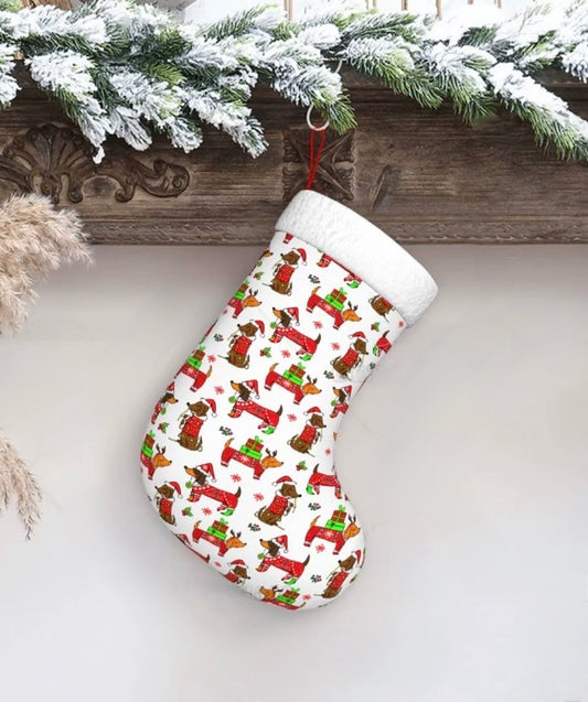 Dachshund Print Stocking