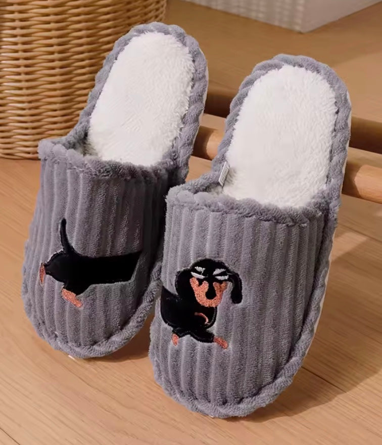 Corduroy Dachshund Slippers