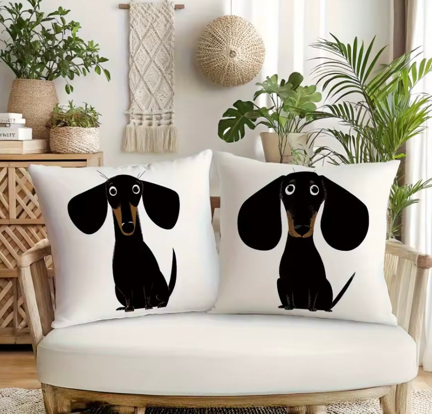Mr & Mrs Dachshund Pillow Covers (Set of 2)