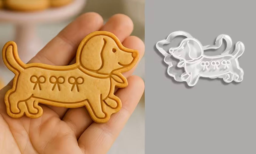 Dachshund Cookie Cutter with Stamp