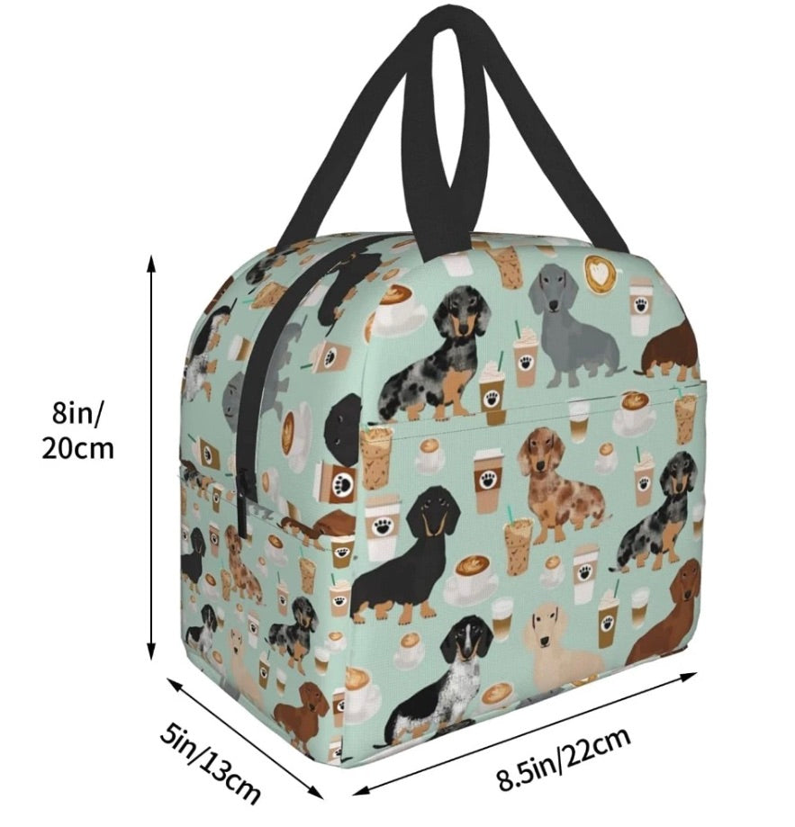 Rain & Rainbows Dachshund Insulated Lunch Bag