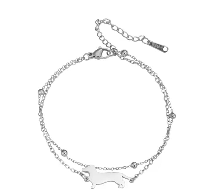 Dachshund Double Chain Bracelet