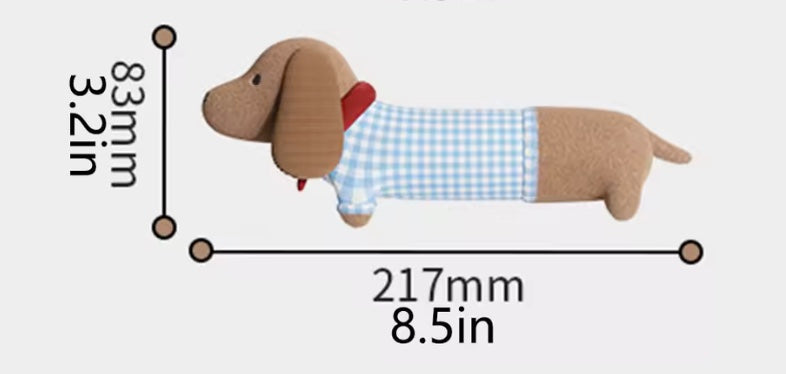 Greta Gingham Squeaky Weenie Dog Toy