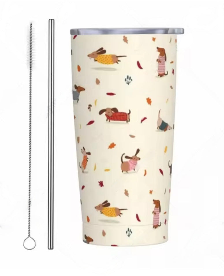 Fall Dachshunds 20 oz Stainless Steel Tumbler