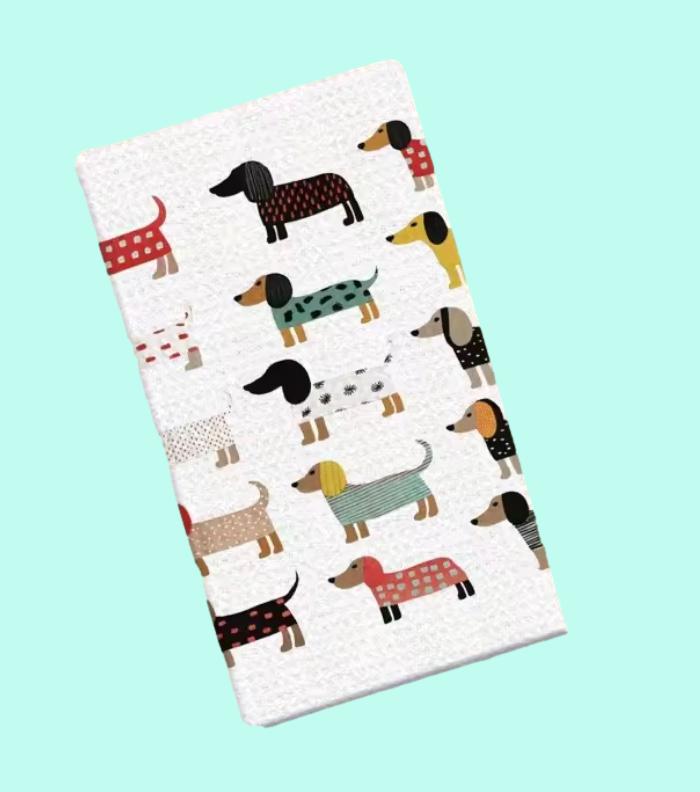 Spring Dachshund Dish Towel (Set of 2)