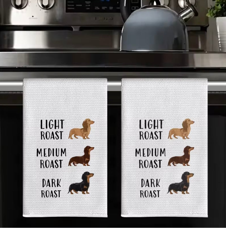 Coffee Dachshund Dish Towels (Set of 2)