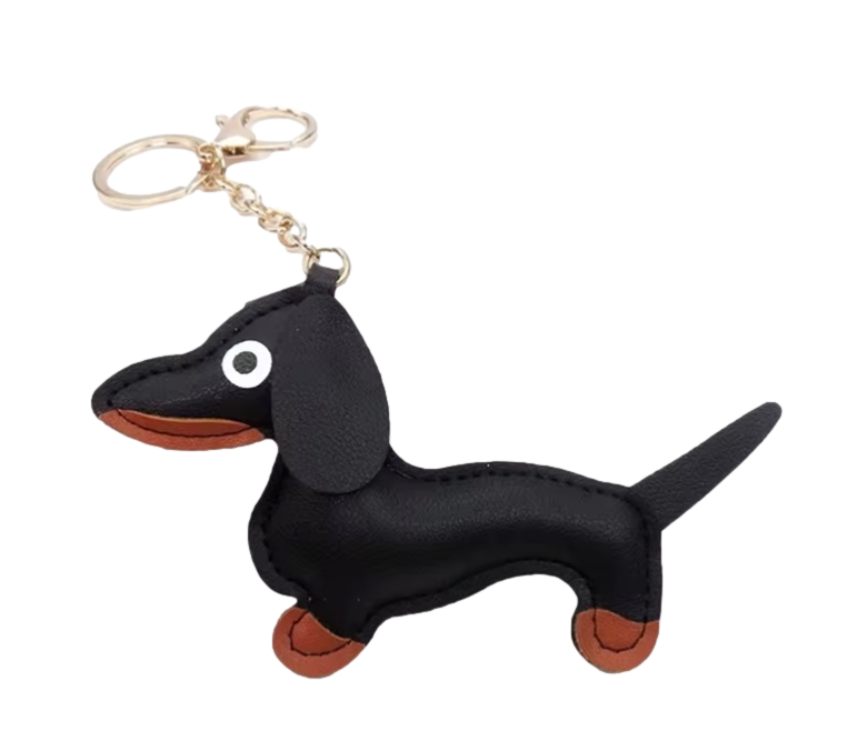 Leather Dachshund Keychain