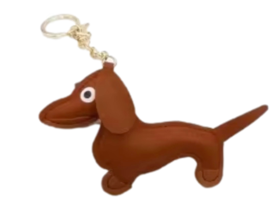 Leather Dachshund Keychain