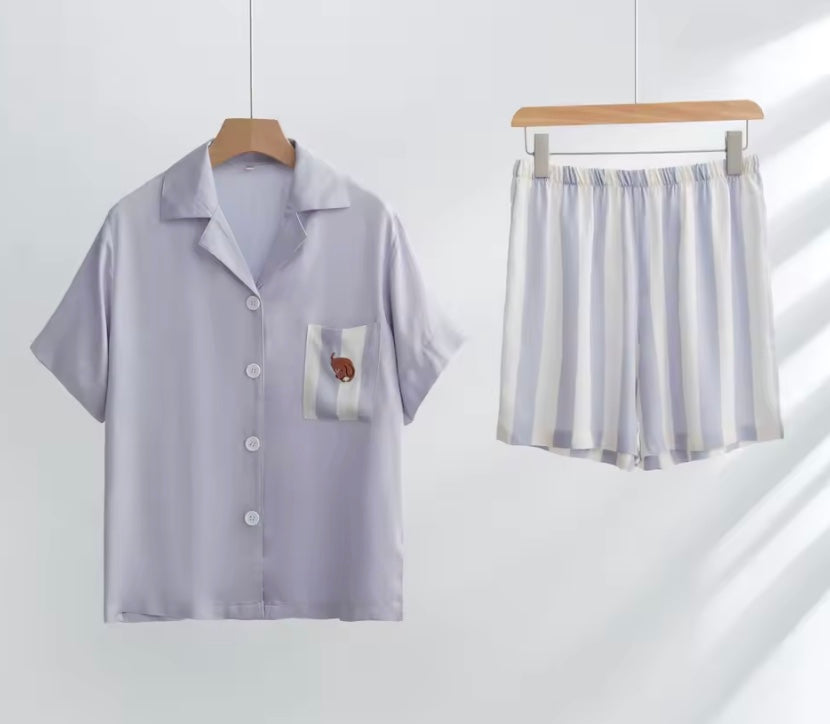 Blue Dachshund Pajama Set