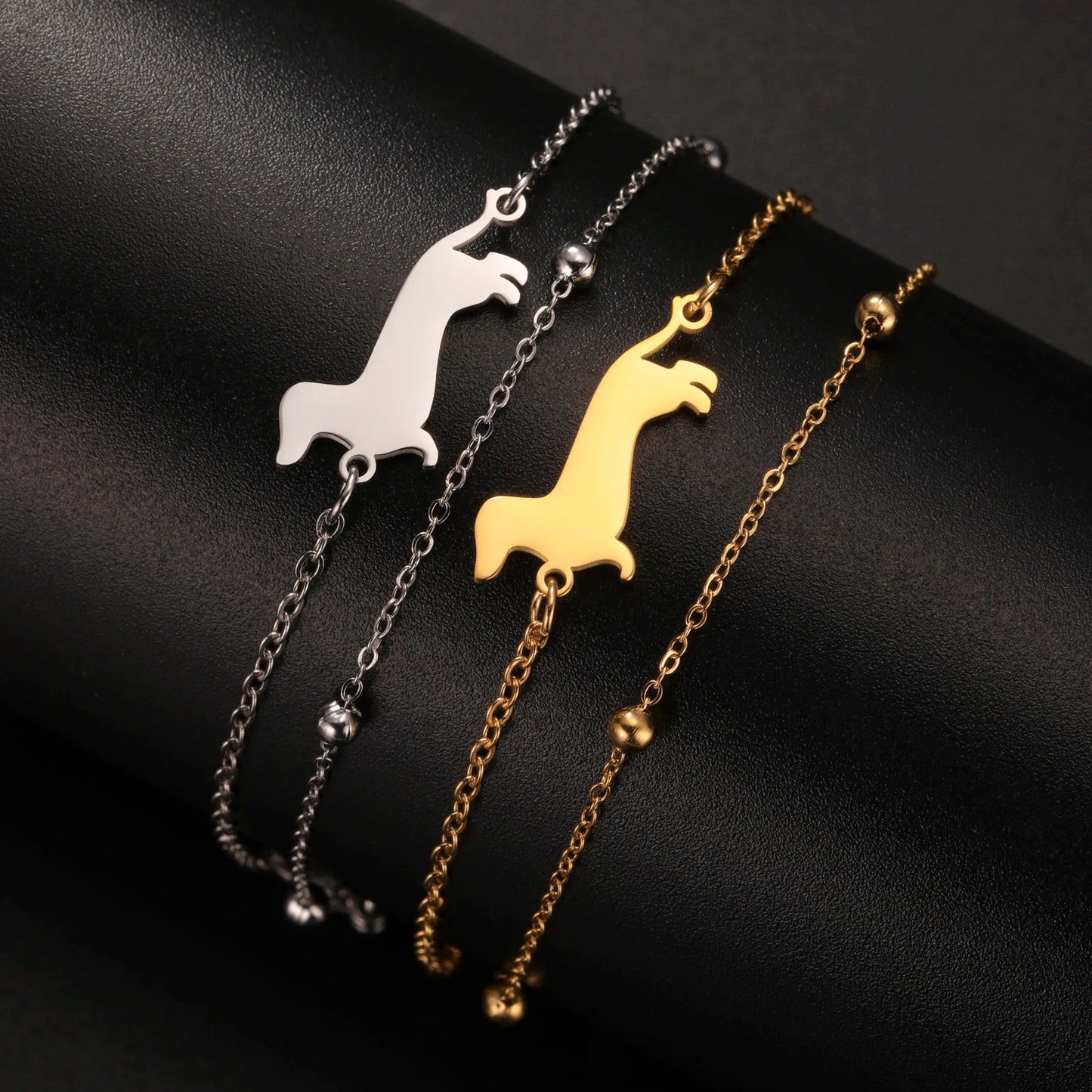 Dachshund Double Chain Bracelet