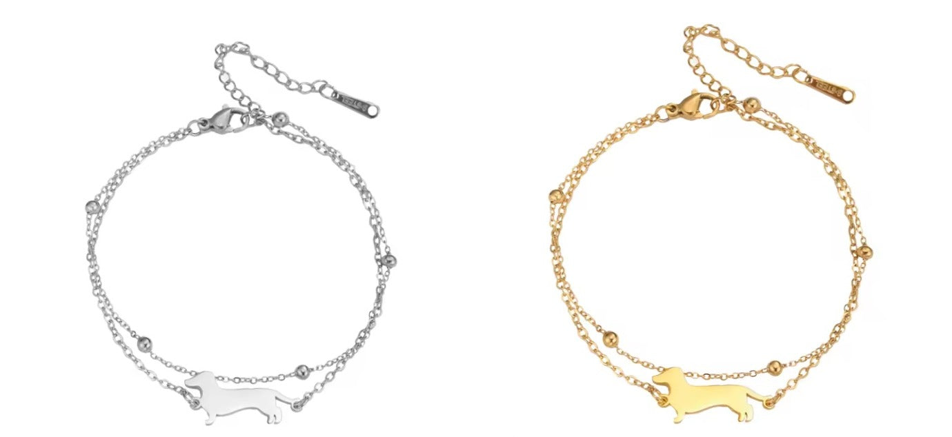 Dachshund Double Chain Bracelet