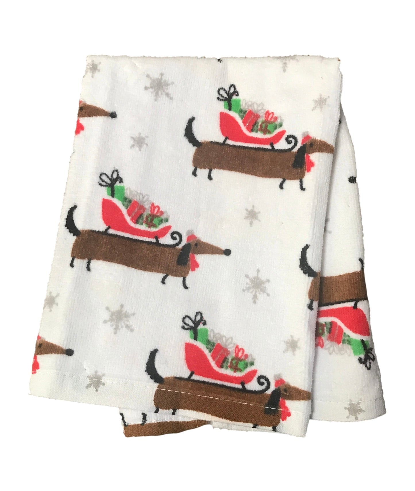Santa Dachshund Hand Towel
