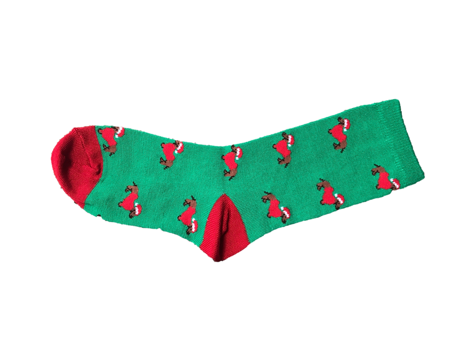 Kid's Green Santa Dachshund Socks