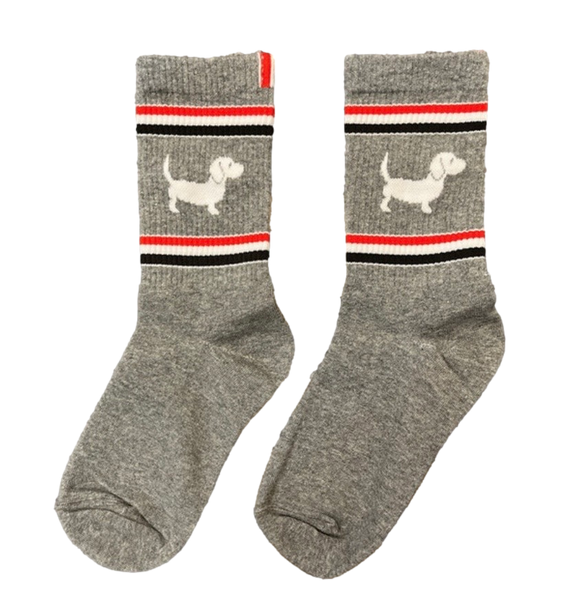 Gray Dachshund Athletic Socks