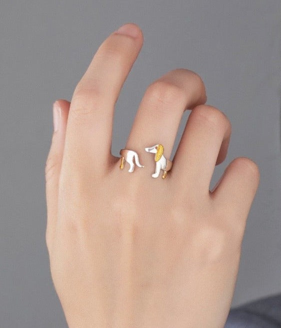 Wrap Around Adjustable Dachshund Ring