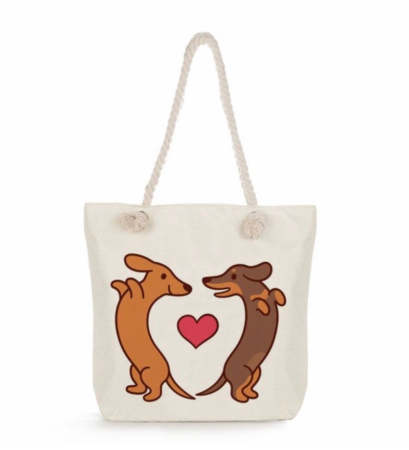 Dachshund Design Beach Bags