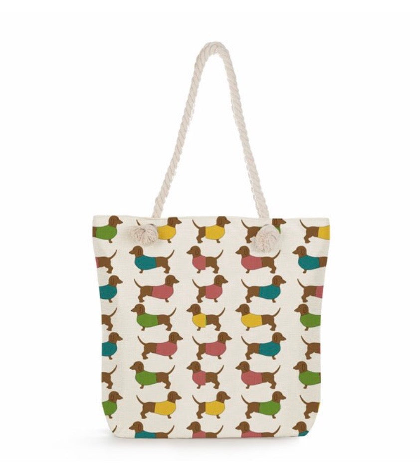 Dachshund Design Beach Bags