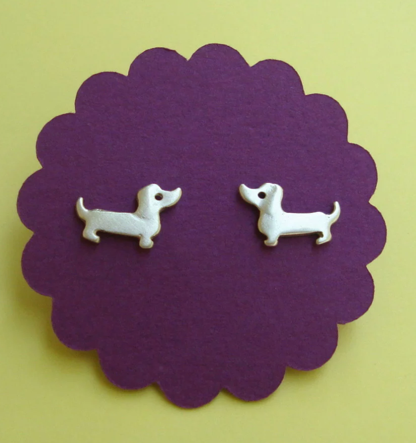 Tiny Dachshund Stud Earrings