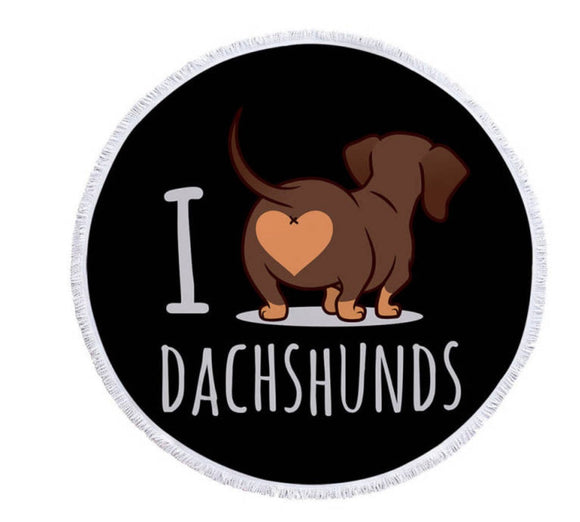 Picnic Blanket with Carry Bag - I love Dachshunds