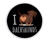 Picnic Blanket with Carry Bag - I love Dachshunds