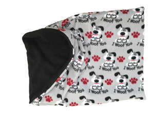 "I Woof You" Gray Weenie Warmer
