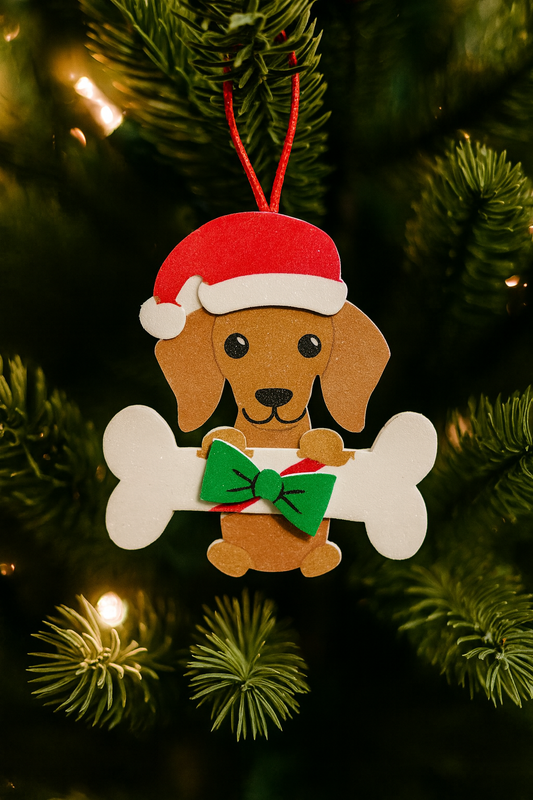 Santa Dachshund Tree Ornament