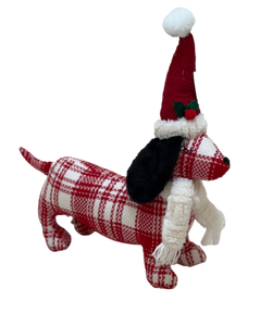Decorative Plaid Holiday Dachshund