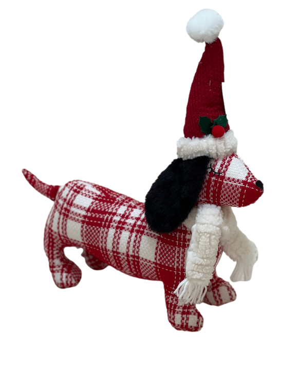 Decorative Plaid Holiday Dachshund