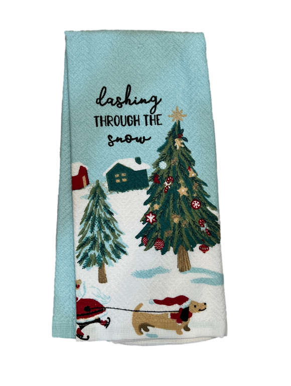 Dashing Dachshund Dish Towel