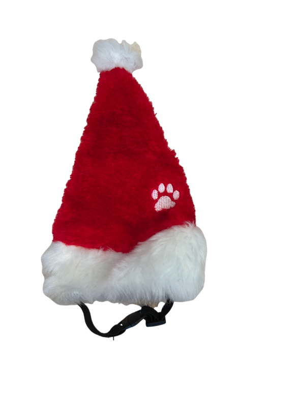 Deluxe Adjustable Chinstrap Plush Red Santa Hat