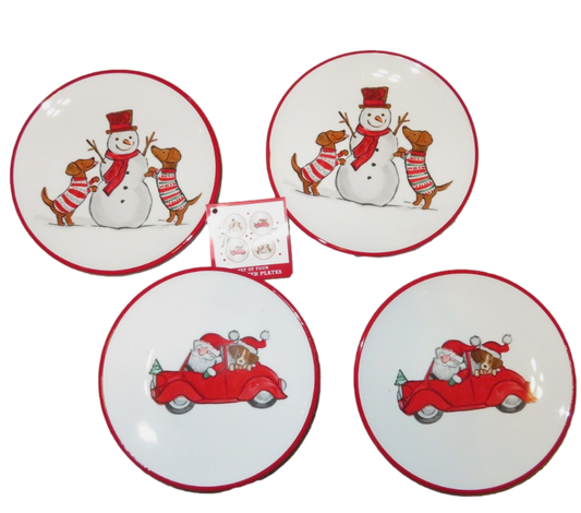 Set of 4 Holiday Appetizer Plates