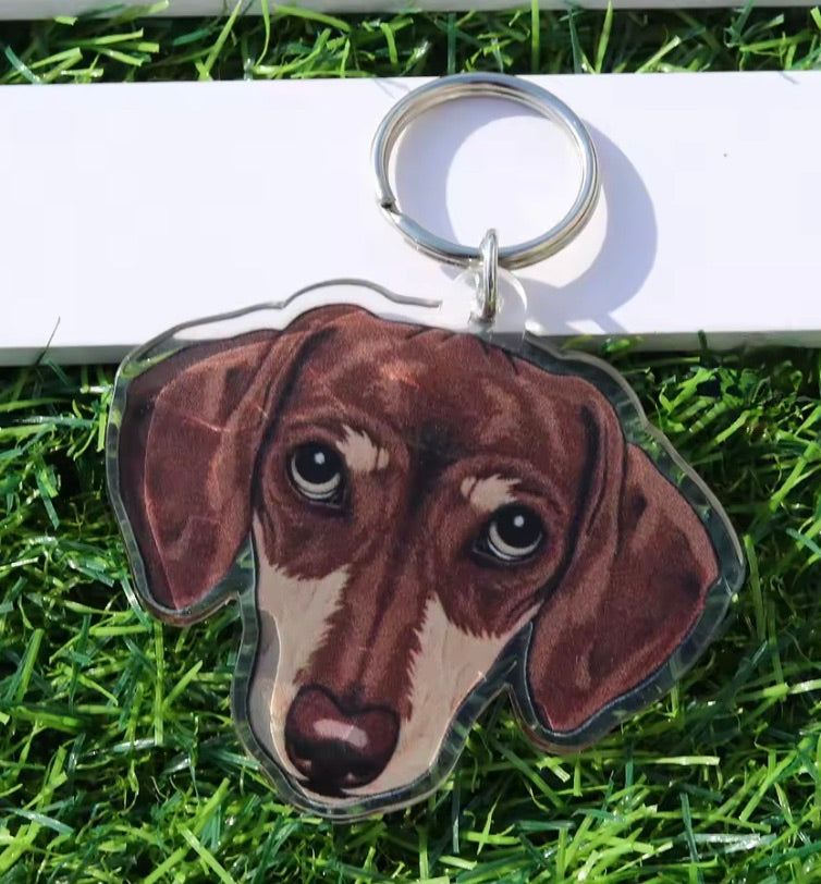 Acrylic Dachshund Key Chain