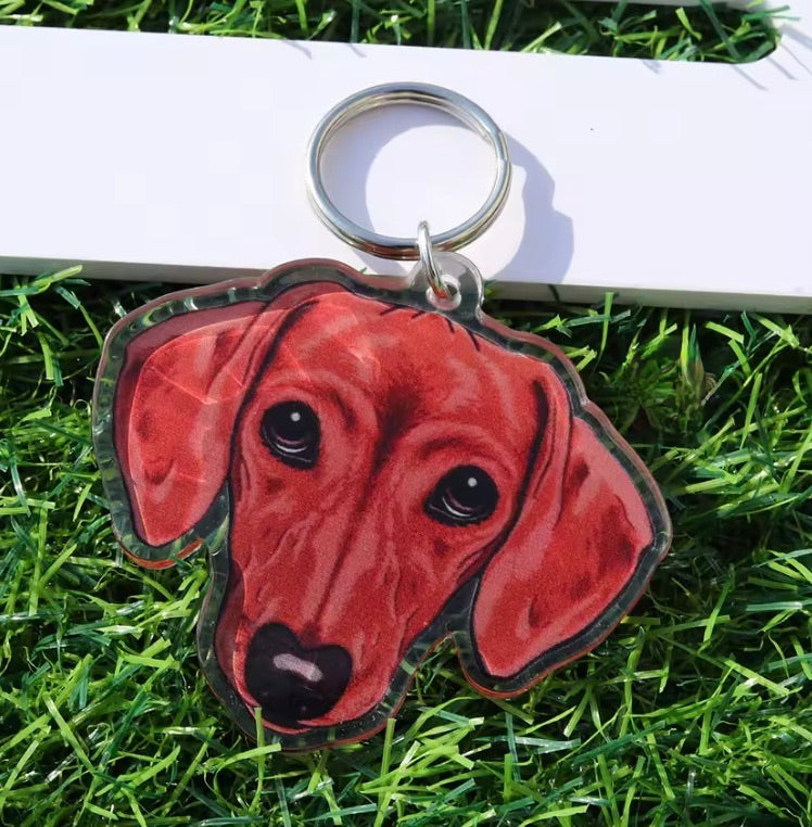 Acrylic Dachshund Key Chain