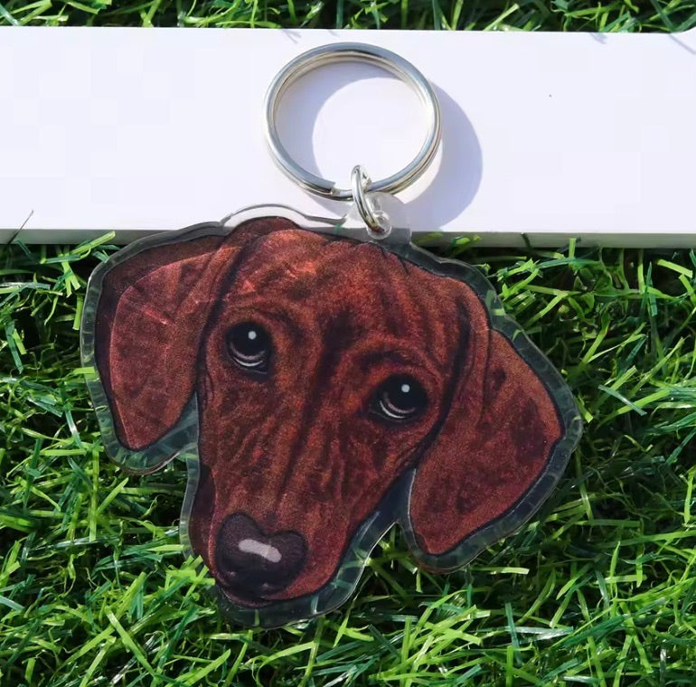 Acrylic Dachshund Key Chain
