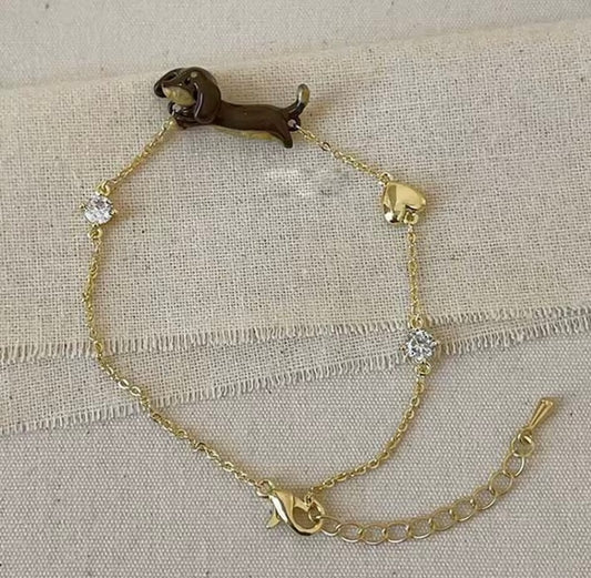 Dachshund Heart Bracelet