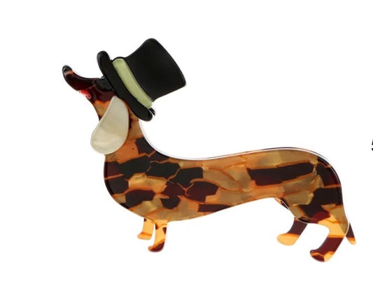 Top Hat Dachshund Pin