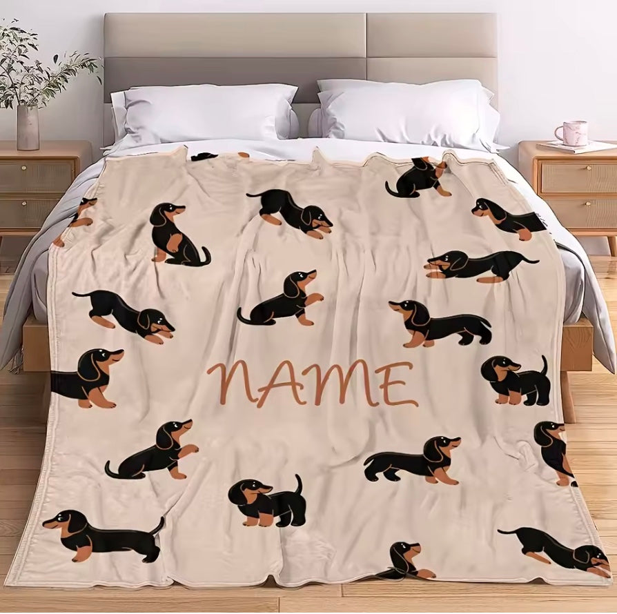 Personalized Dachshund Blanket