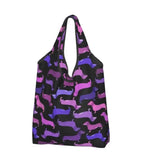 Purple Foldable Dachshund Shopping Bag