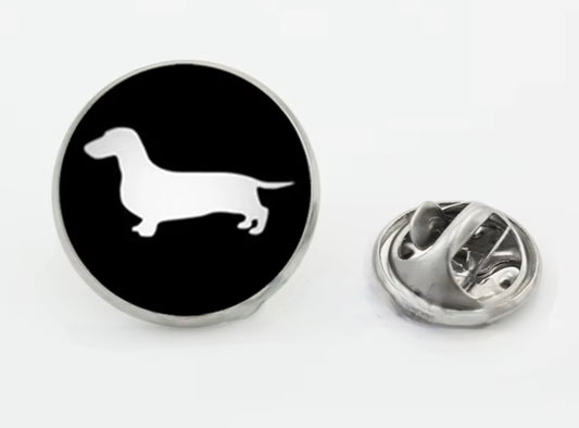 Round Dachshund Lapel Pin