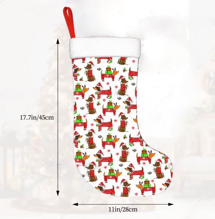 Dachshund Print Stocking