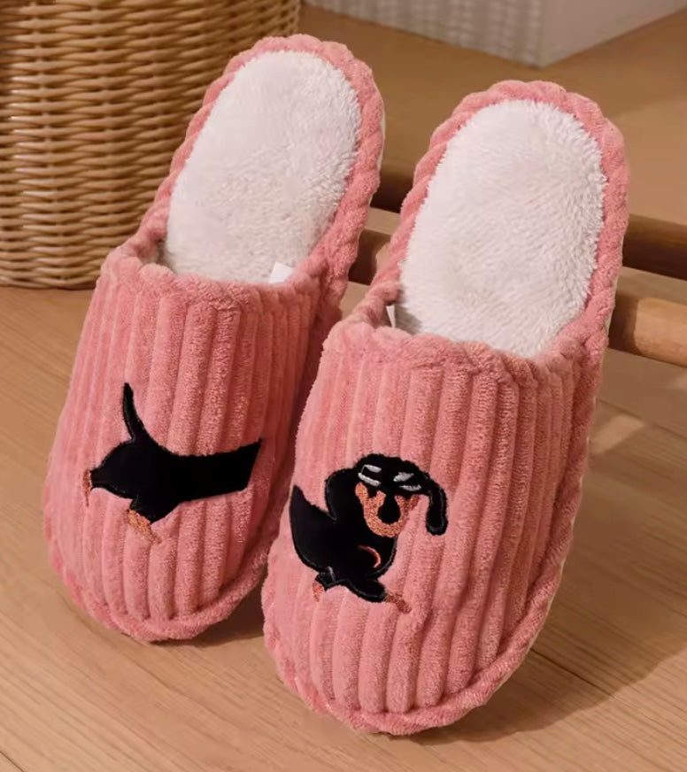 Corduroy Dachshund Slippers