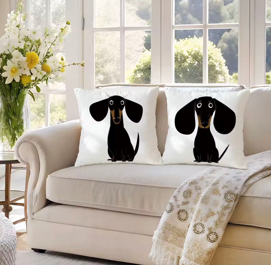 Mr & Mrs Dachshund Pillow Covers (Set of 2)