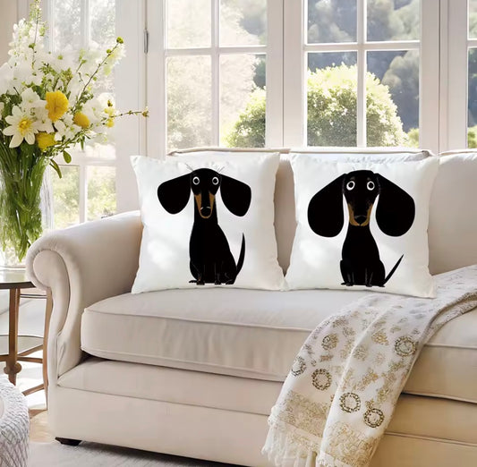 Mr & Mrs Dachshund Pillow Covers (Set of 2)