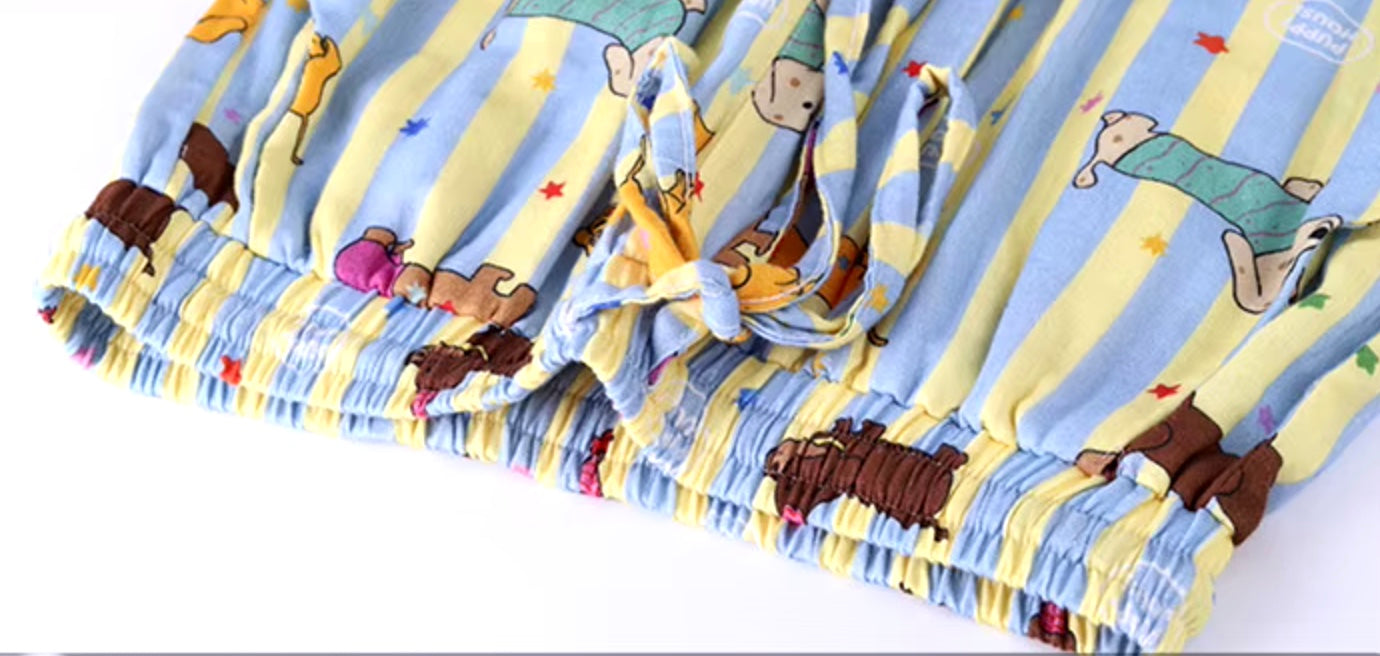 Stripe Dachshund Pajama Set