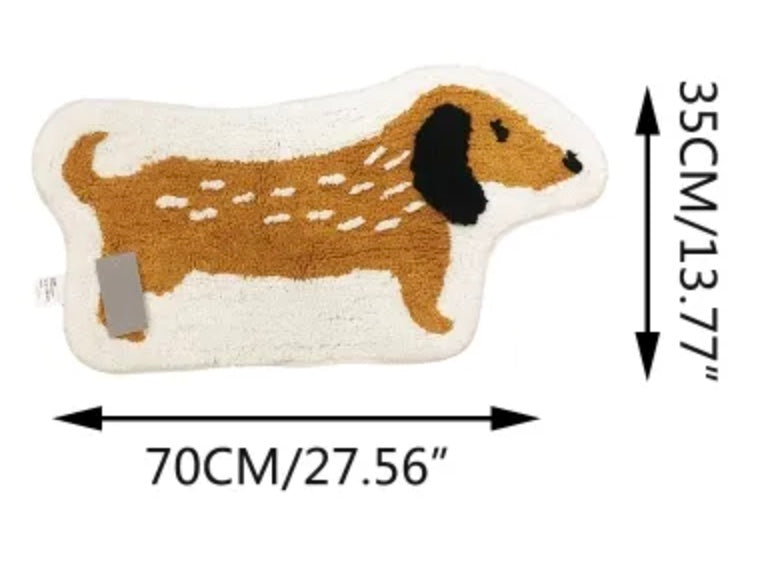 Plush Dachshund Bath Mat