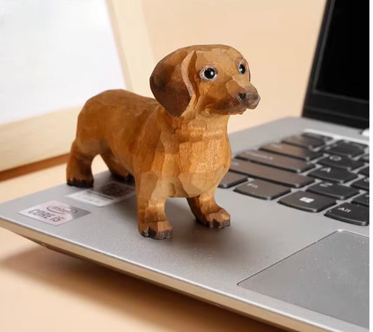 Hand Carved Wooden Dachshunds